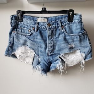 We the free distressed denim short